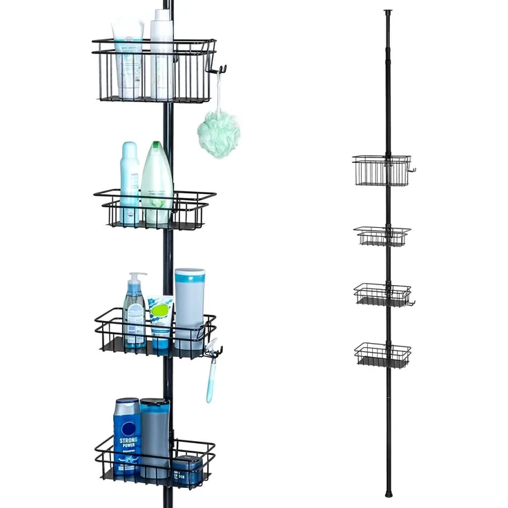 bremermann Teleskopregal Teleskop-Badregal, 4 Körbe Duschregal bis max. ca. 290 cm