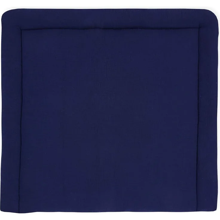 KraftKids Wickelauflage in Musselin dunkelblau, Wickelunterlage 75x70 cm (BxT), Wickelkissen