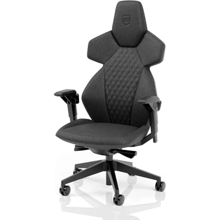 noblechairs DAWN TX Gaming Stuhl - ergonomisch, grauer Stoffbezug, Synchronmechanik, klappbare und höhenverstellbare Armlehnen, Universalrollen – Bild 1
