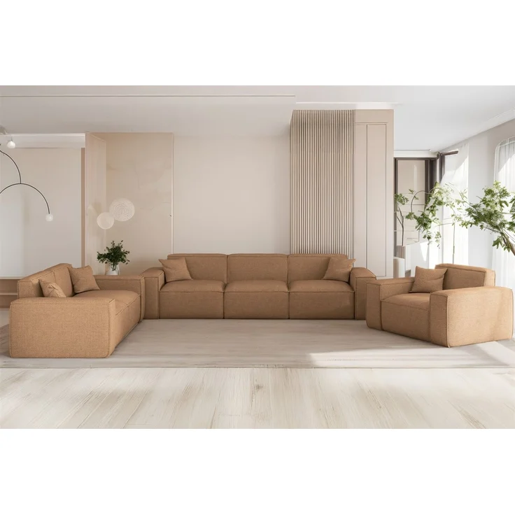 Sessel Designersessel CELES PREMIUM in Stoff Artico Rostbraun – Bild 2
