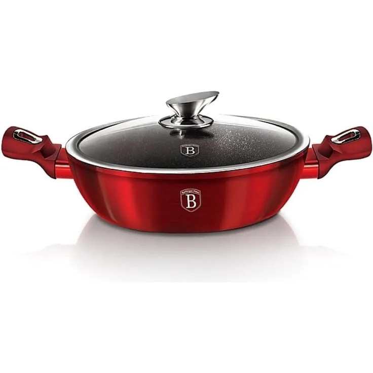 Berlinger Haus Kochen Berlinger Haus Granit-Woktopf 32cm 4.9l Metallic Line Burgundy BH1264N