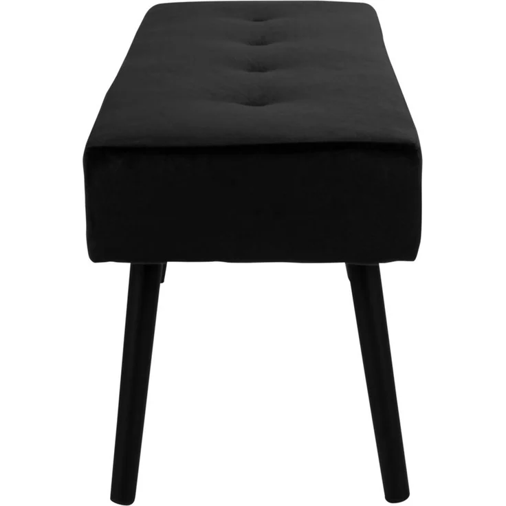 House Nordic Bank, Samt, schwarz, schwarze Beine, 100x35x44 cm, HN1207 – Bild 3