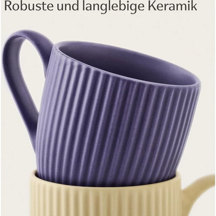 Cosumy Espressotasse Espressotassen Set 6er Bunt Pastell 90 ml mit Untertassen Mokkatassen, 12-tlg, Keramik, Handgefertigt, dickwandig, spülmaschinen- & mikrowellenfest, Pastell – Bild 4