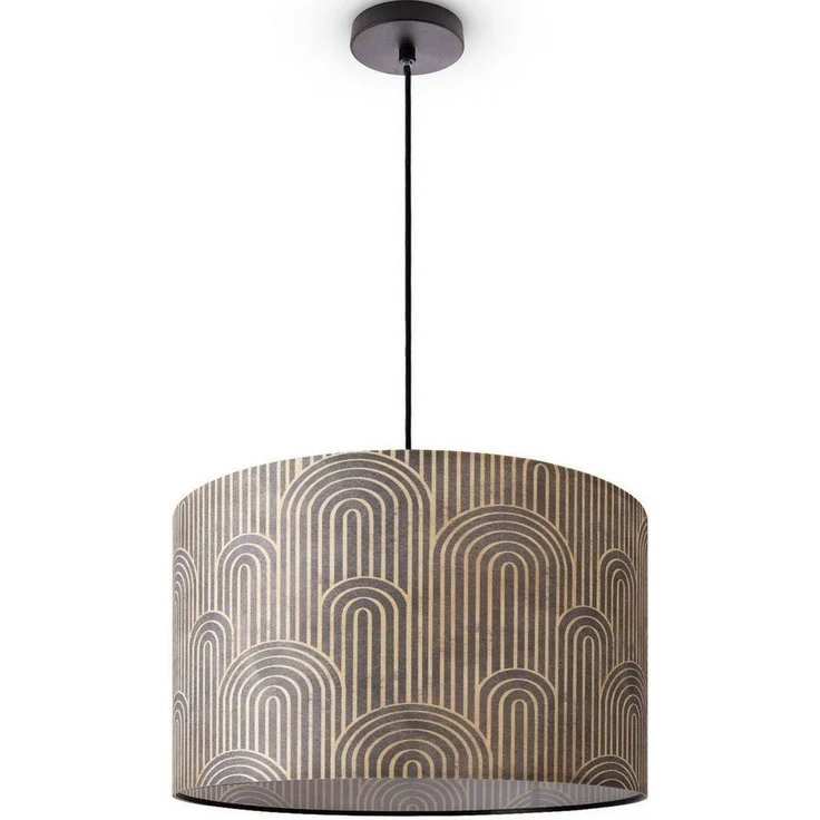 Paco Home Pendelleuchte Hugo Pillar, ohne Leuchtmittel, Pendelleuchte Wohnzimmer Stofflampe Rund Esszimmer Vintage Retro – Bild 5