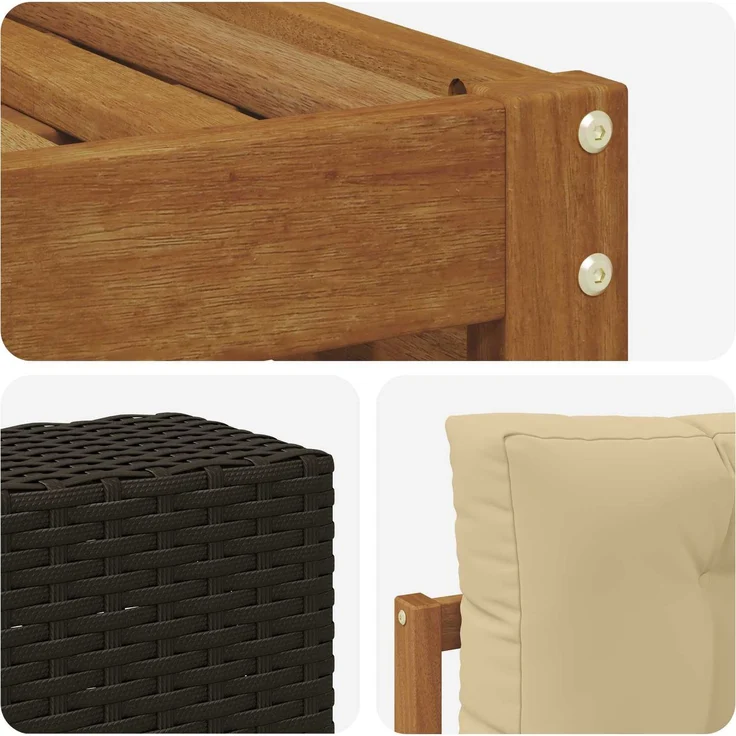 vidaXL Outdoor-Sofagarnitur 7 stk. 6-Sitzer Natur und Beige 3383066 – Bild 5