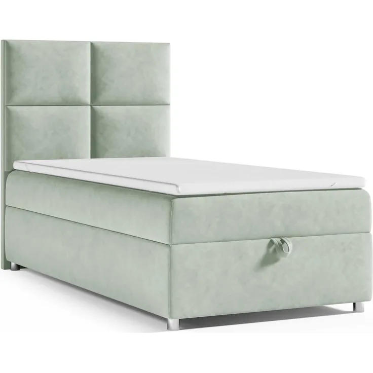 Best for Home Boxspringbett K2 SINGLE mit Bettkasten (Mintgrun 70x200)