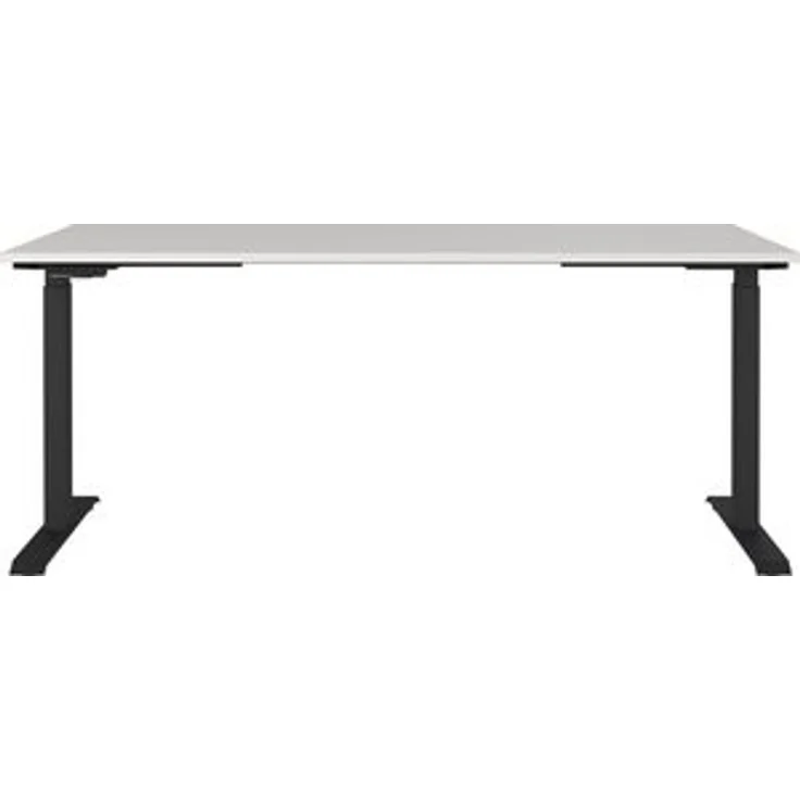 Germania Schreibtisch 7909-581, in Lichtgrau/Schwarz, EL. höhenverstellb, 180 x 120 x 80 cm (BxHxT) – Bild 6