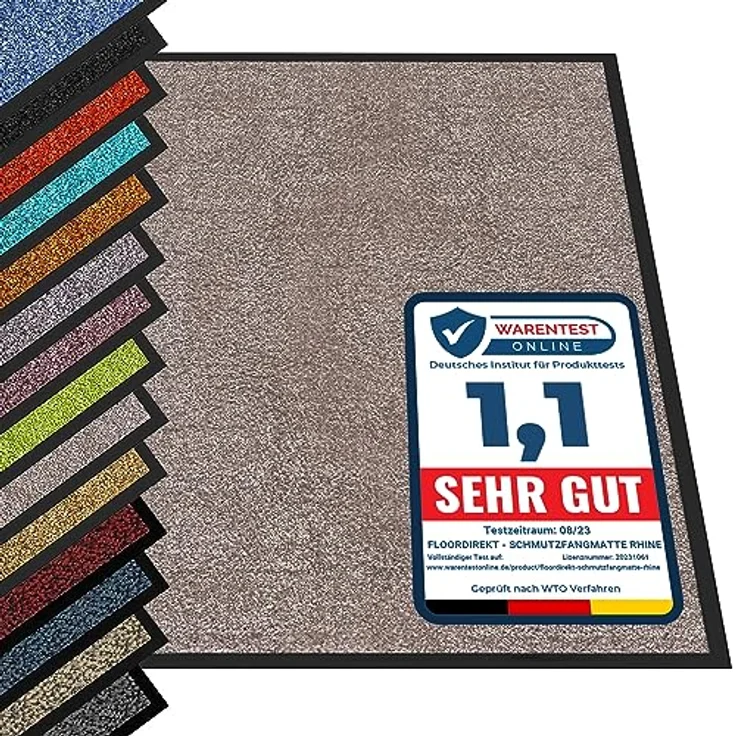etm® Schmutzfangmatte - Fußmatte in vielen Größen - Türmatte Fußabstreifer für Haustür innen und außen (Beige/Rosé, 135x200 cm) – Bild 1