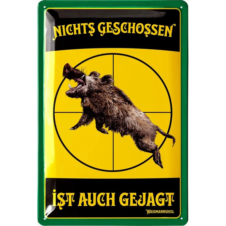 LANOLU Blechschild Nichts geschossen - 20x30cm – Metall – Mehrfarbig – 20168