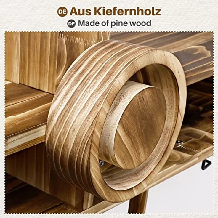 Yorbay Weinregal aus Holz für Hausbar, Wandbar mit Korkhalter, Flugzeug-förmig, Holzregal für Weingläser, Whiskygläser, Wandmontage Wand Flaschenhalter Vintage Stil – Bild 2