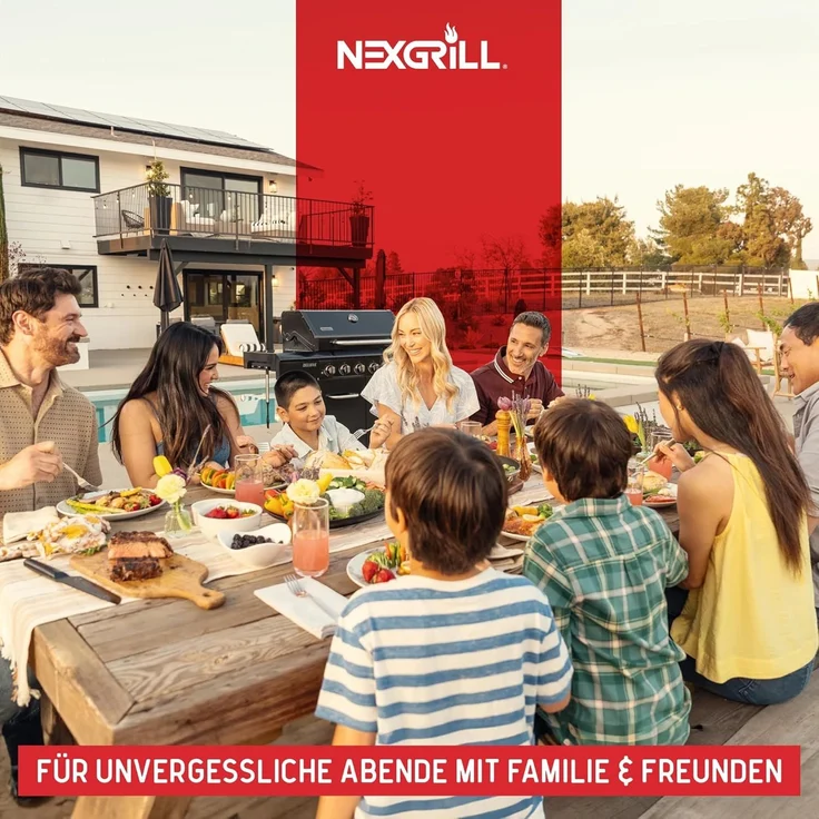 Nexgrill Gasgrill "Deluxe" mit Seitenkochfeld, schwarz,6+1 Brenner – Bild 7