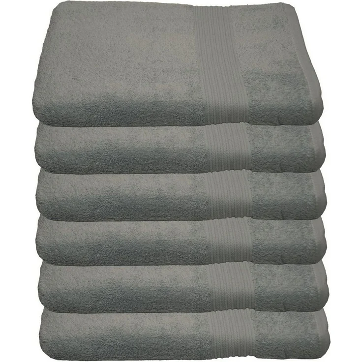 Julie Julsen Handtücher 6-Handtücher-Silbergrau-Handtuch 50x100 cm, Baumwolle (6-St) – Bild 1