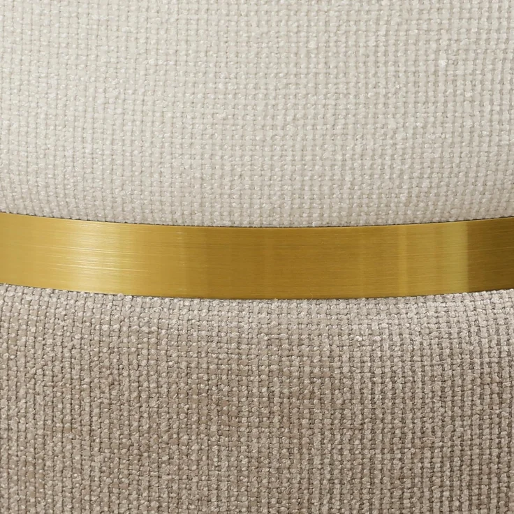 HOMCOM Sitzhocker mit Deckel, Metallring, zweifarbig Design (gepolsterter Fußhocker, 1 St, Ottomane mit Stauraum), Chenille 36 x 36 x 44 cm Cremeweiß – Bild 9