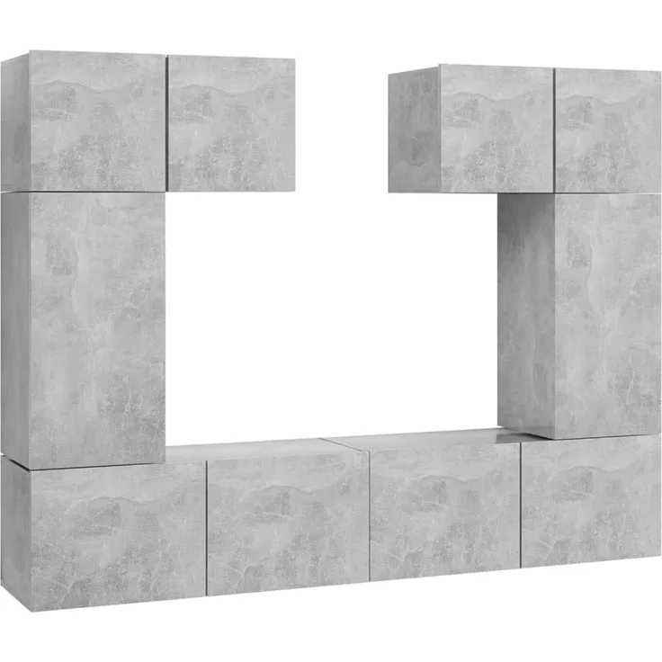 vidaXL 6-tlg. TV-Schrank-Set Betongrau Spanplatte [3079118]