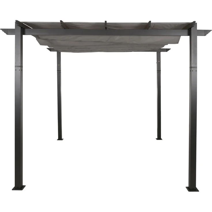 Mendler 'HWC-N93' Pergola, stabiles 8cm-Gestell mit Schiebedach UV50+ 3x3 m, Aluminium, Grau – Bild 7