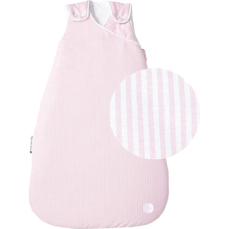 Neugeborenen Schlafsack 60cm von nordic coast | Rosa Weiss 0-3 Monate | Ganzjahres Schlafsack für 18-21° Raumtemperatur | Baby Geschenk für Mädchen