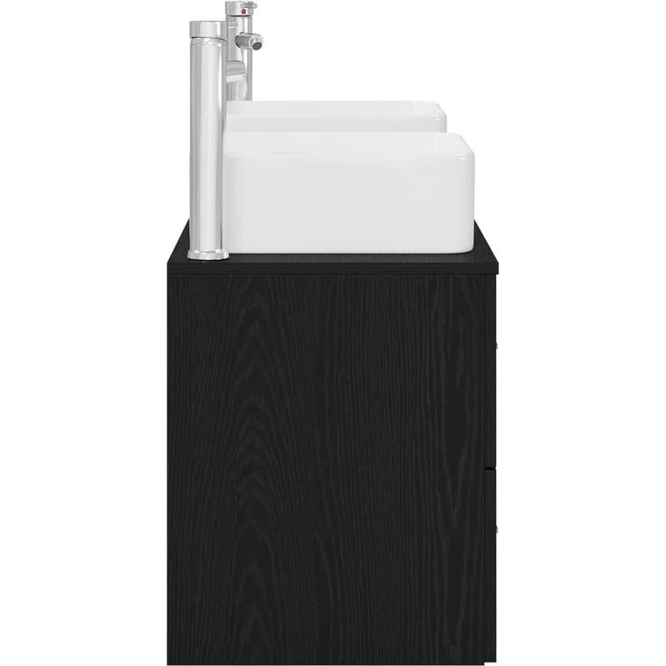 vidaXL Badezimmerschrank-Set 3 stk. Schwarz 129 x 41 x 80 cm 3405828 – Bild 6