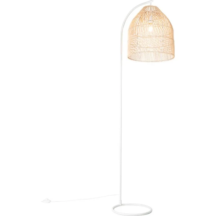 Qazqa Stehlampe Sam, ohne Leuchtmittel, E27, Weiß, Landhaus, Stahl, 1-flammig – Bild 1