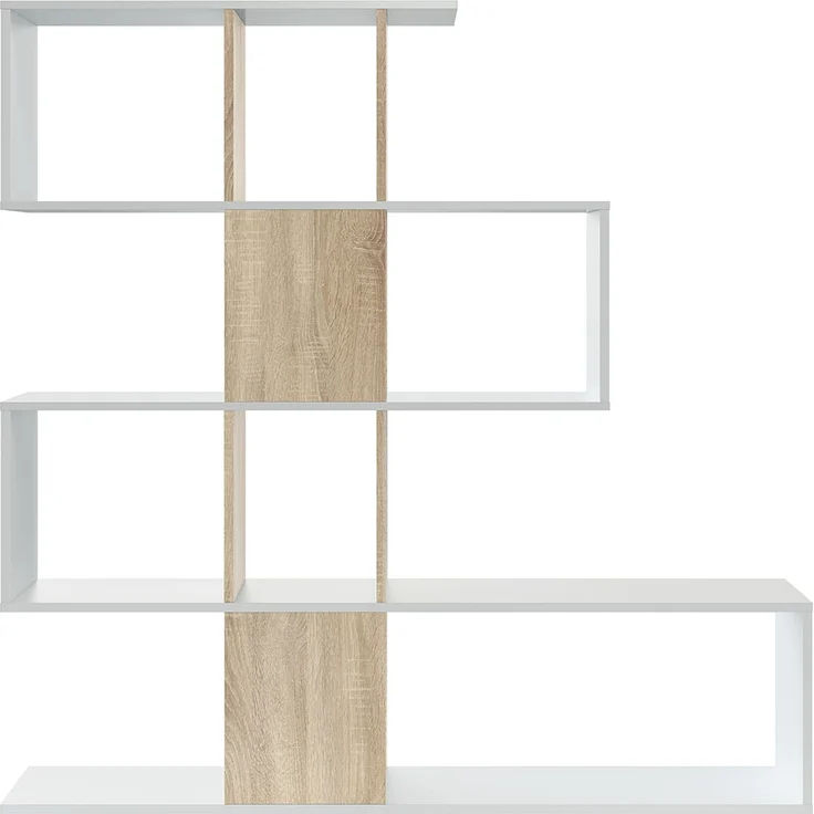 Calicosy 'ZIGZAG' Bücherregal mit 4 Ebene, und 11 Fächern - Zigzag - Helles Holz – Bild 1