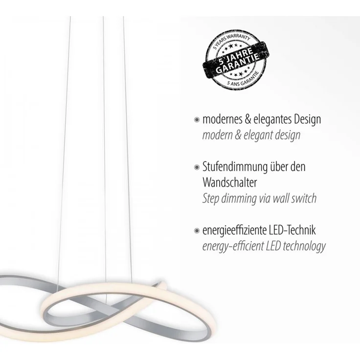 JUST LIGHT 15402-95 Maria LED Pendelleuchte aluminium 3-Step Dim 3000K – Bild 4