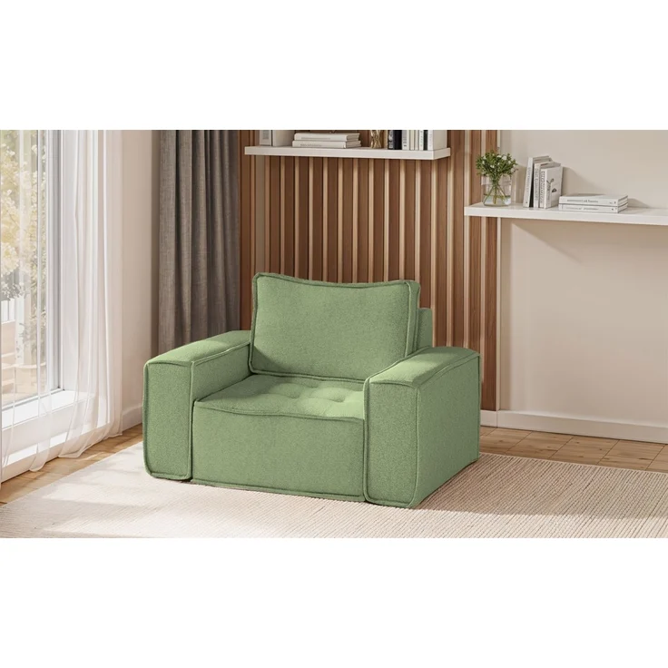 Sessel Designersessel SANDE Stoff Alpine Hellgrün – Bild 1