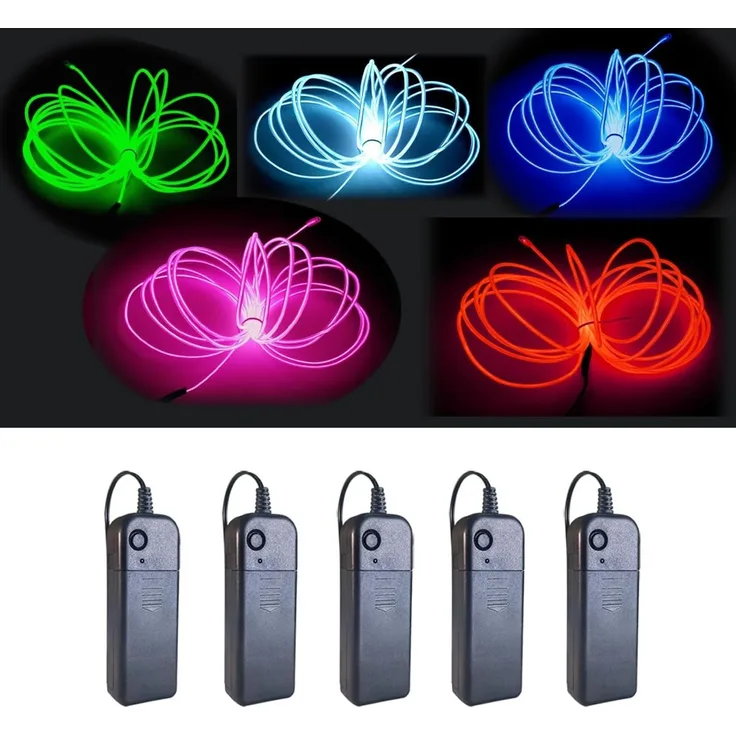 ABC EL-Lichterkette, 5er-Set, 9 Fuß, mit Batteriepack
