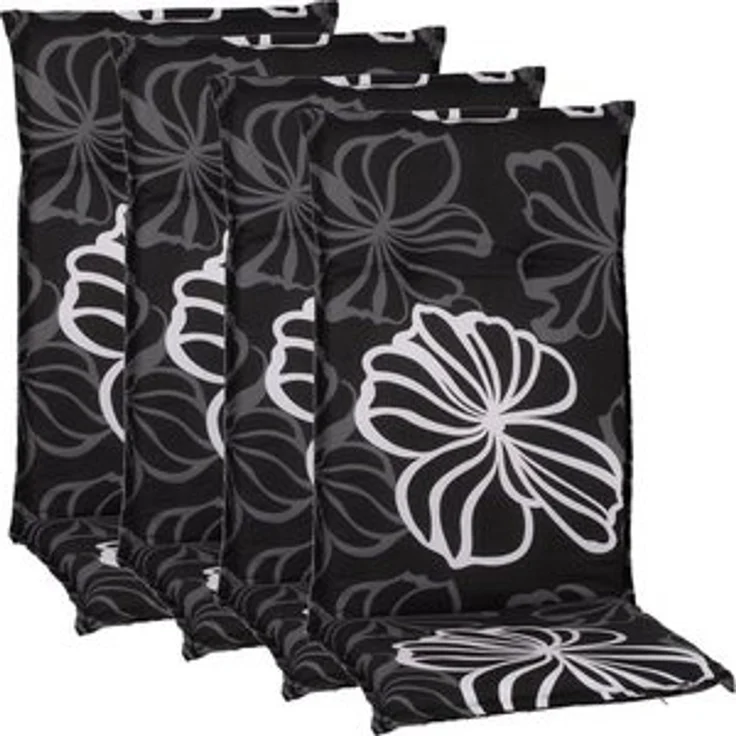 NYVI Hochlehnerauflage Hochlehner Auflagen 4er Set Barcelona - Gartenstuhlauflagen 118x50cm, (4 St), Stuhlauflage, Sitzauflage mit Halteband, UV-fest, Blumen Floral – Bild 6