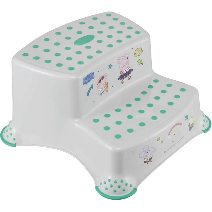 Keeeper Peppa Tritthocker Schemel zweistufig mit anit-rutsch-funktion Soft Grey