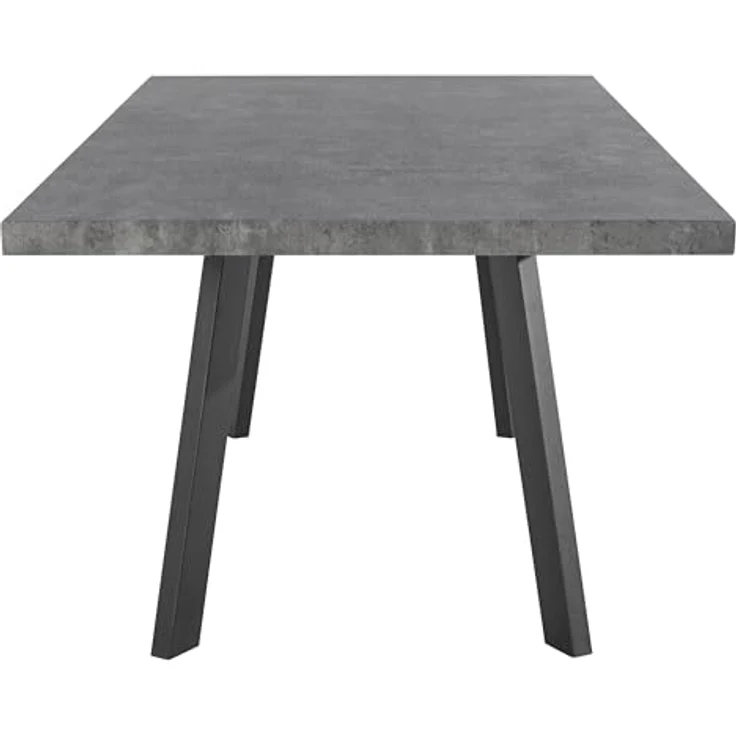 Lauge Esstisch Betonoptik/Schwarz, 160 x 90 x 76 cm, moderner Esstisch mit Metallbeinen, rechteckiger Esszimmertisch im Industrial Design für Küche und Esszimmer – Bild 4