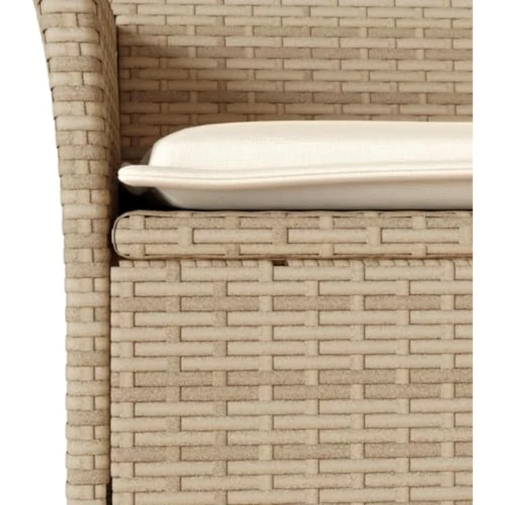 vidaXL Gartenstühle mit Kissen 2 Stk. Beige Poly Rattan 368113 – Bild 6