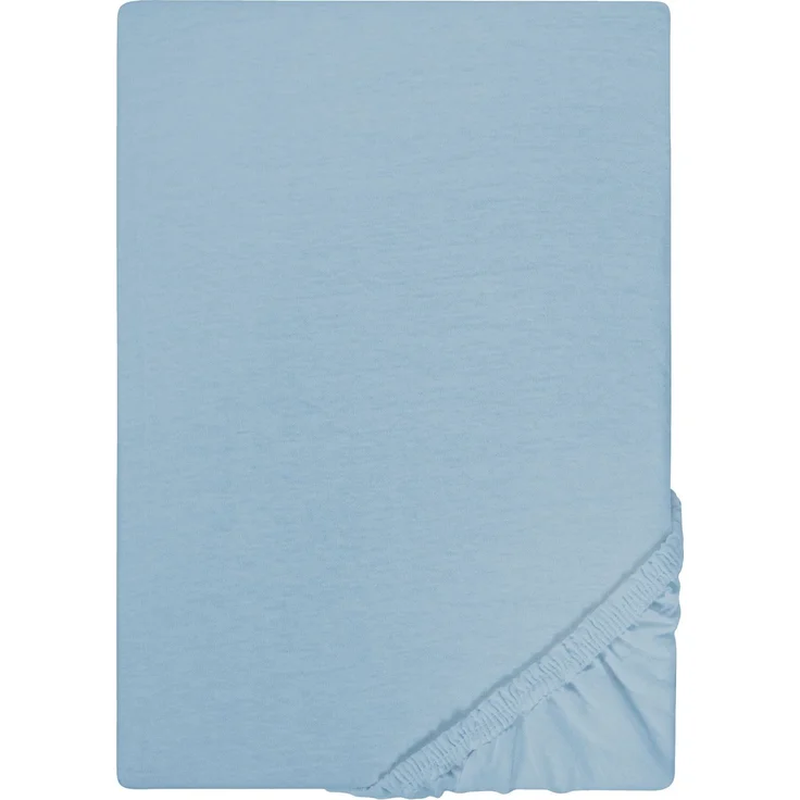 Biberna Jersey-Spannbetttuch, 100 % Baumwolle, Taubenblau, 1x 180x200 cm - 200x200 cm – Bild 5
