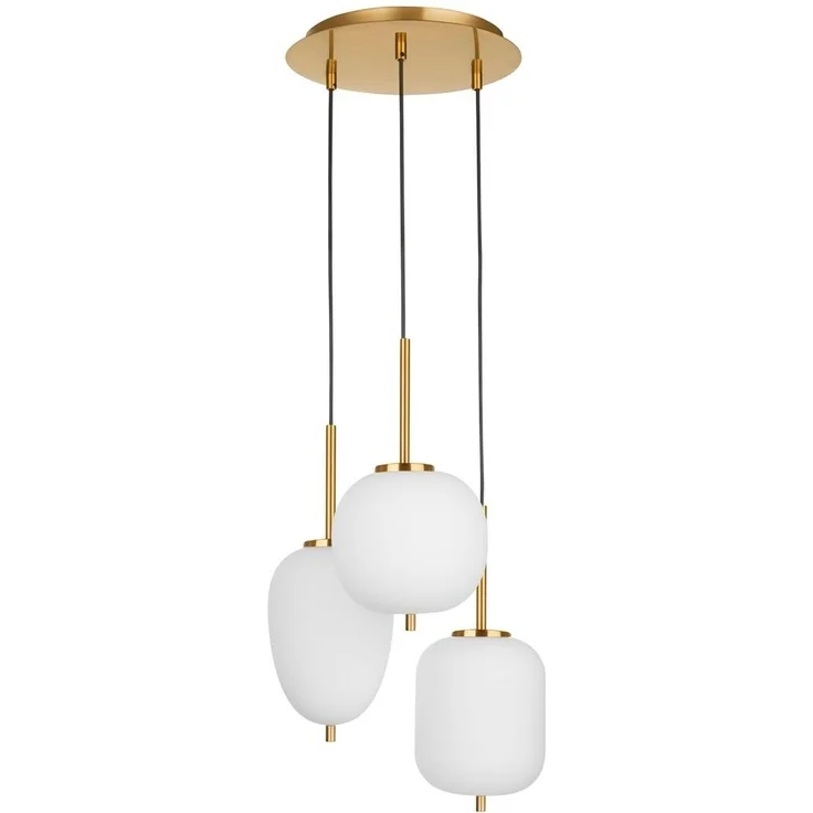Nova Luce 9624068 LATO Pendelleuchte rund 3-flammig Gold Opal E14 – Bild 1