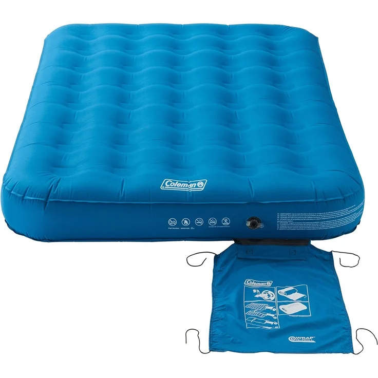 Coleman Luftbett Wrap N Roll System, Geflockt blau, 198 x 137 x 22 cm – Bild 2