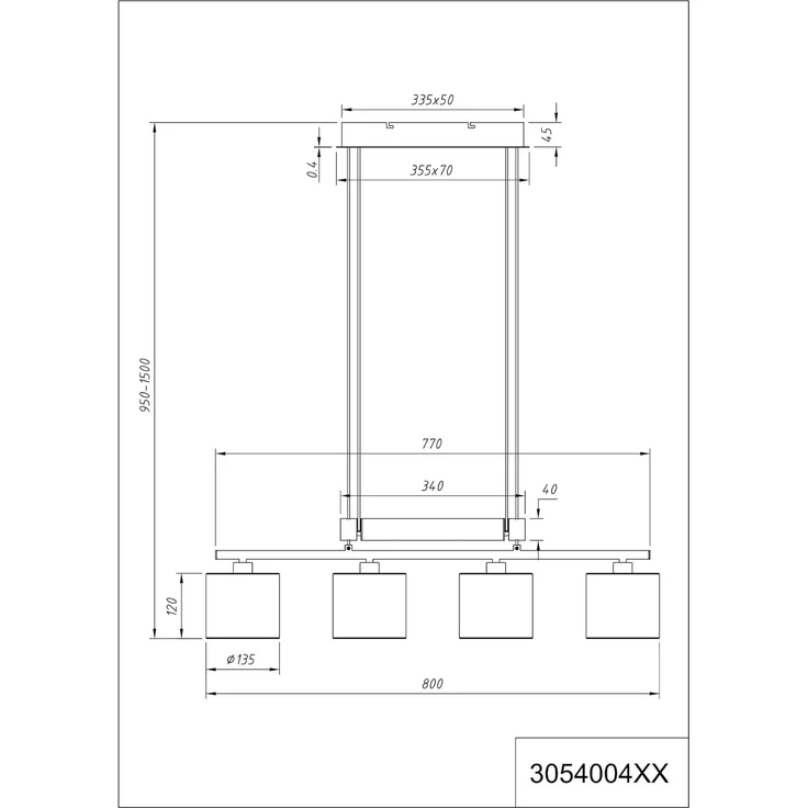 lightling Pendelleuchte Marita, höhenverstellbar, ohne Leuchtmittel, moderne Pendellampe, taupe – Bild 7