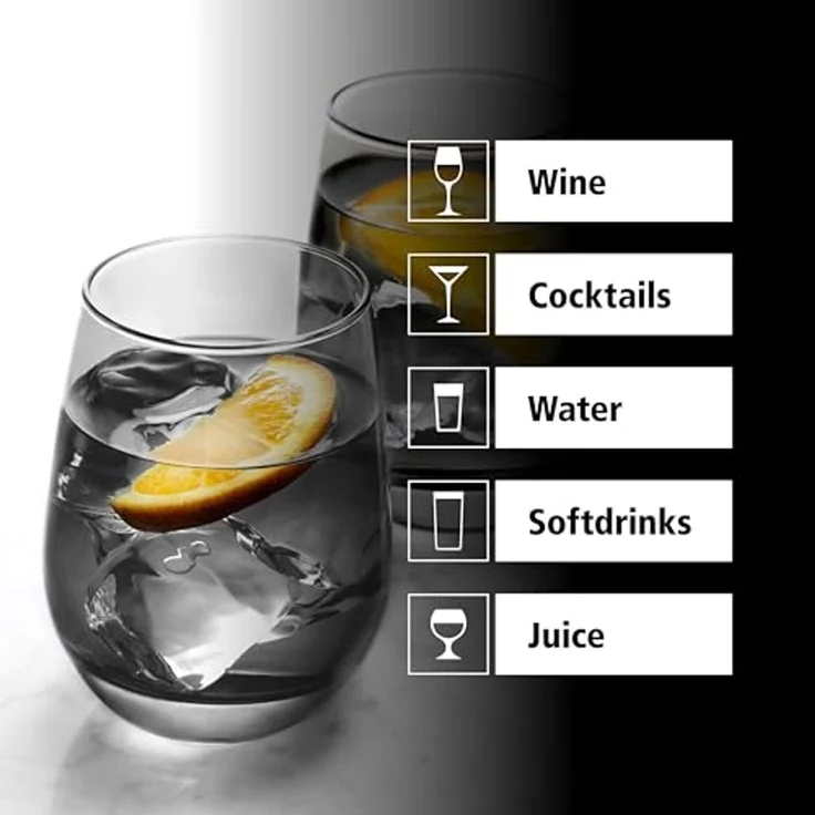 LIBBEY Gläser-Set Libbey Weinglas, 12er Set -STEMLESS-, 12-tlg, Glas, 451 ml, hochwertig verarbeitet, im modernen Design – Bild 6