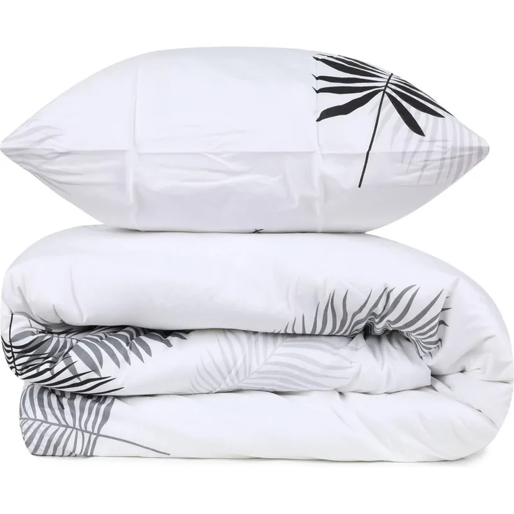 L'essentiel Maison 'Plume - Grey' Ranforce Einzelbett-XL-Bettbezug-Set (DE), Grau/Weiß