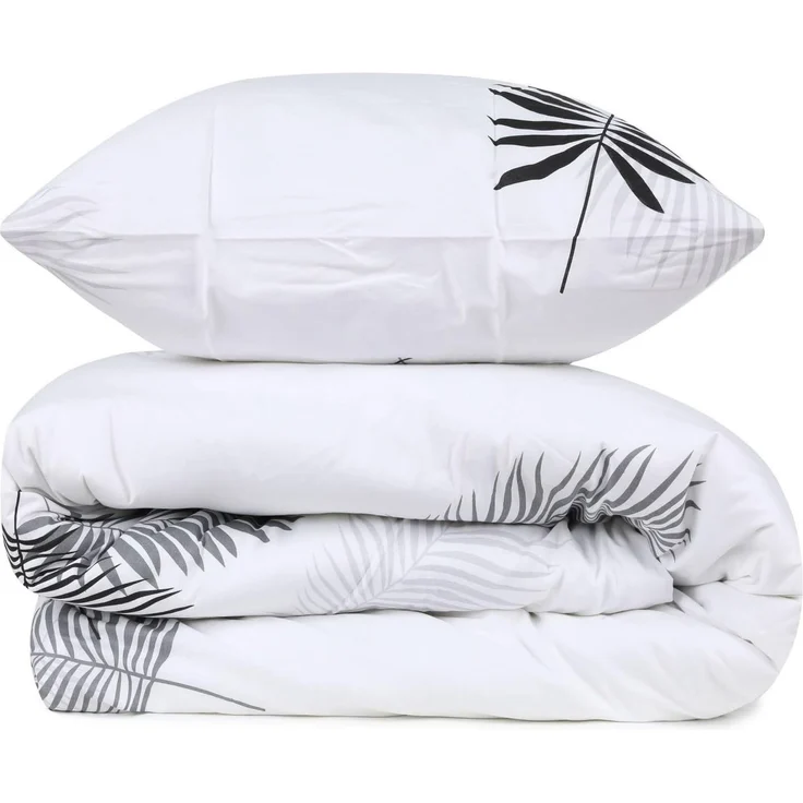 L'essentiel Maison 'Plume - Grey' Ranforce Einzelbett-XL-Bettbezug-Set (DE), Grau/Weiß – Bild 1