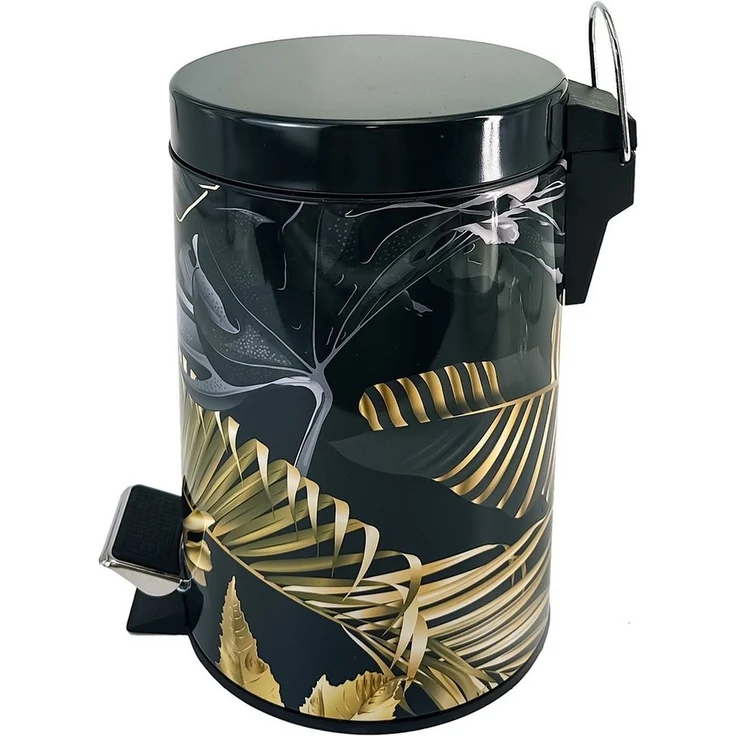 Sanilo Kosmetikeimer Golden Leaves, 3 Liter, Bad Mülleimer mit Absenkautomatik & Innenbehälter – Bild 2