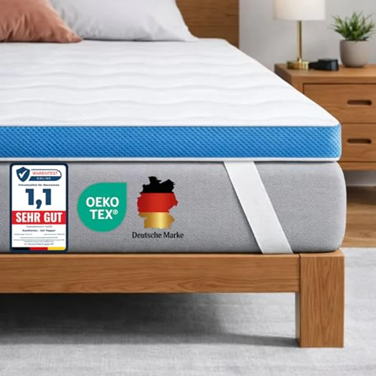 Komfortec Gel Topper 140x200 cm H3/H4, Matratzentopper für Boxspringbett, Oeko-TEX Zertifiziert, 7,5 cm Höhe, Aloe Vera Bezug – Bild 2