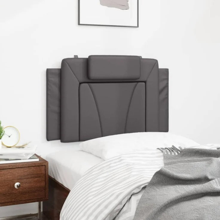 vidaXL Kopfteil-Kissen Grau 90 cm Kunstleder – Bild 8