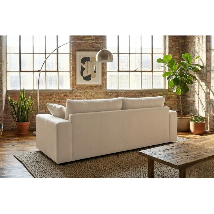 KAWOLA Sofa AMINA 3-Sitzer Stoff cremeweiß 82 x 101 x 228 cm – Bild 4