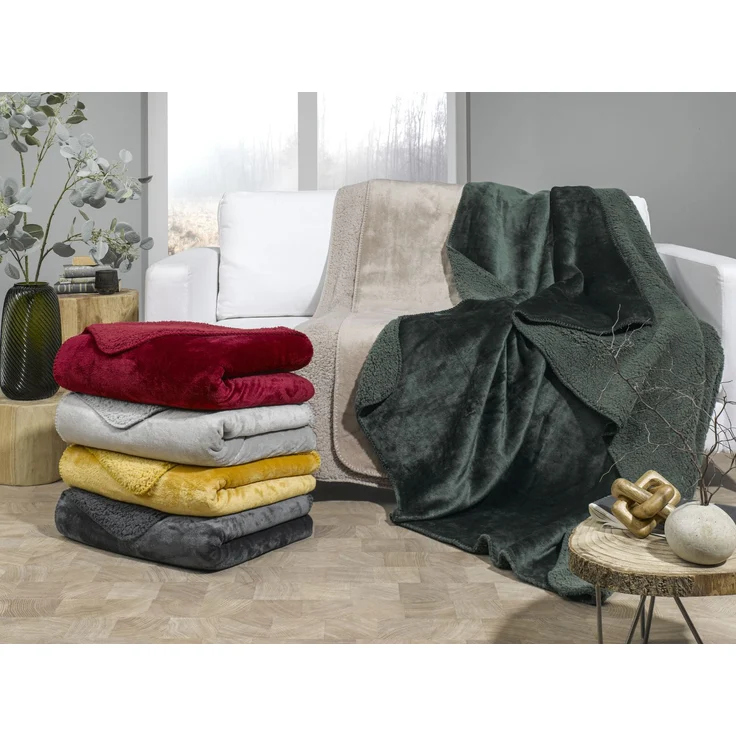 Wohndecke SEBASTIAN, Anthrazit, 150x200 cm, Polyester, casa NOVA, wendbar – Bild 4