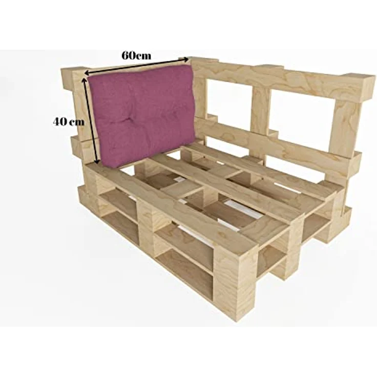 chilly pilley Palettenauflage Schaumflocken palettenkissen Palettenpolster Palettenmöbel Palettensofa Rückenlehne Sitzkissen Seitenkissen Set (5er Set Violett) – Bild 5