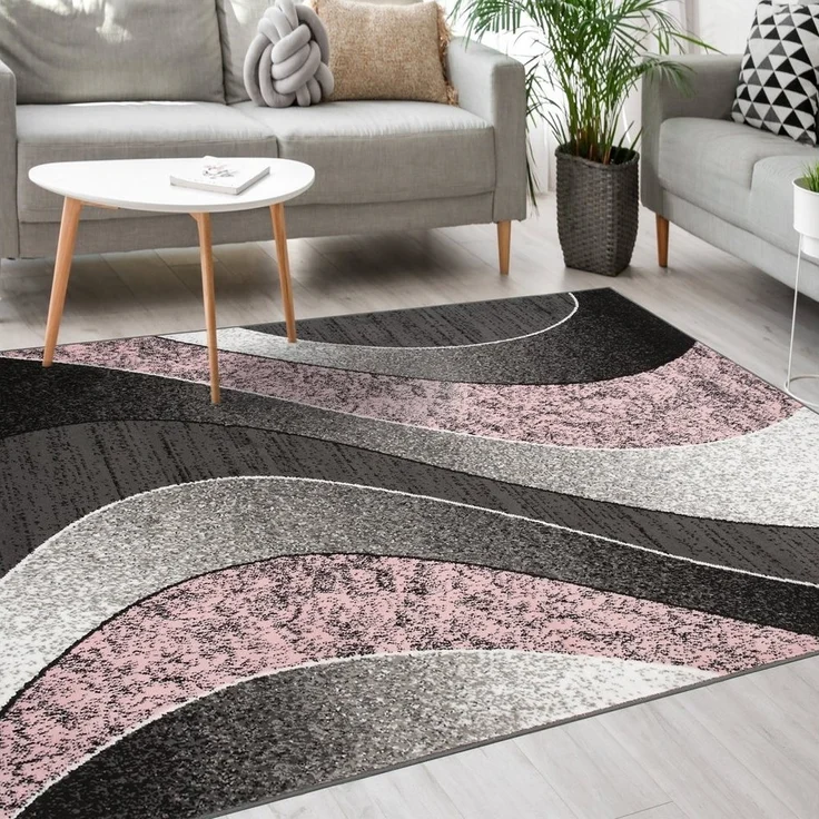 Mazovia Designteppich Modern Teppich Kurzflor Wohnzimmerteppich Robust und pflegeleicht GRAU, 80 x 150 cm, Fußbodenheizung,Allergiker geeignet,Farbecht,Pflegeleicht,Geometrisch – Bild 5
