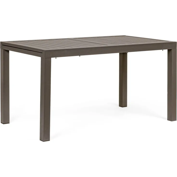 Gartentisch Edila ausziehbar, Aluminium Braun, 140-210x77 cm, modern, für 6–8 Personen
