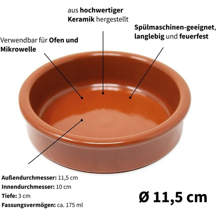 ToCi Servierschale Tapas Schalen, 12er-Set - Braun, (12-tlg) – Bild 2