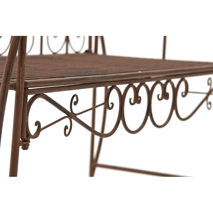 Gartenbank LENAR - Metall Braun 128x46x94 cm | Metallbank Garten 2 Seitzer Bank Terrasse Vintage Antik Gartenbank – Bild 5