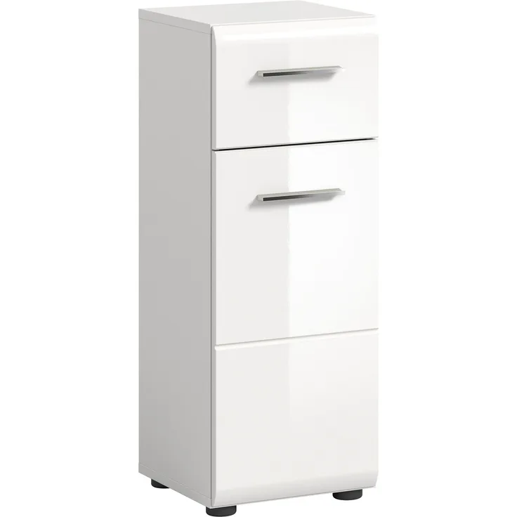 Badschrank Ice - Weiß / Weiß Hochglanz