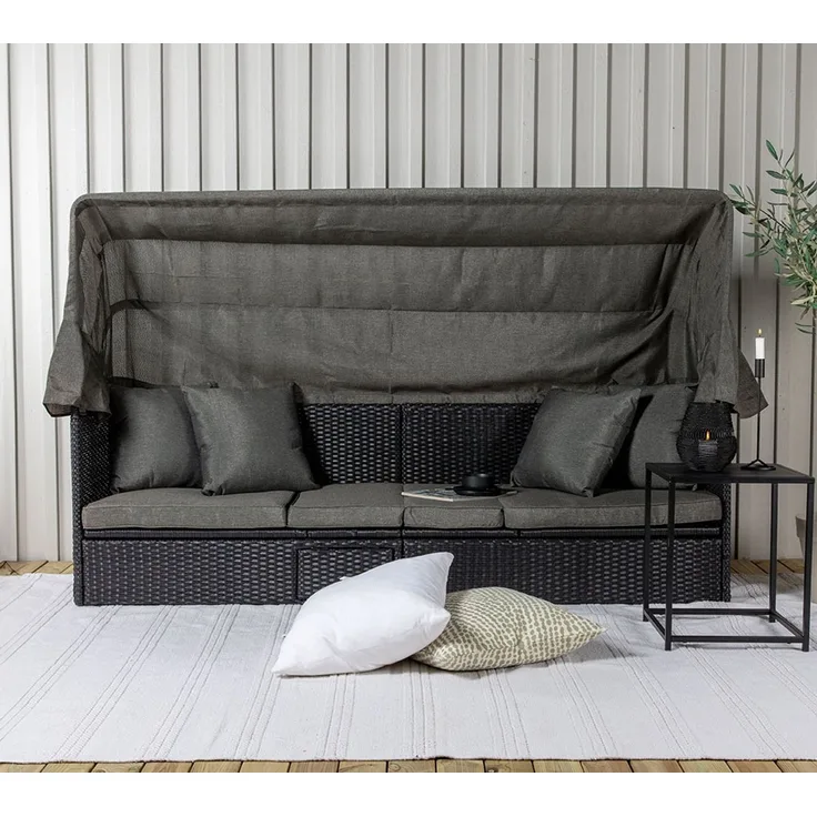 VENTURE HOME Nopy | Rattan Sonnenliege mit Dach |