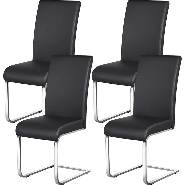 Yaheetech Esszimmerstühle 4er Set Freischwinger, Schwingstühle Polsterstuhl, 135 kg belastbar